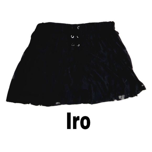 IRO  Carmel 16 W lace up chiffoncriss cross lace  black sheer skirts size 42 - Picture 2 of 13